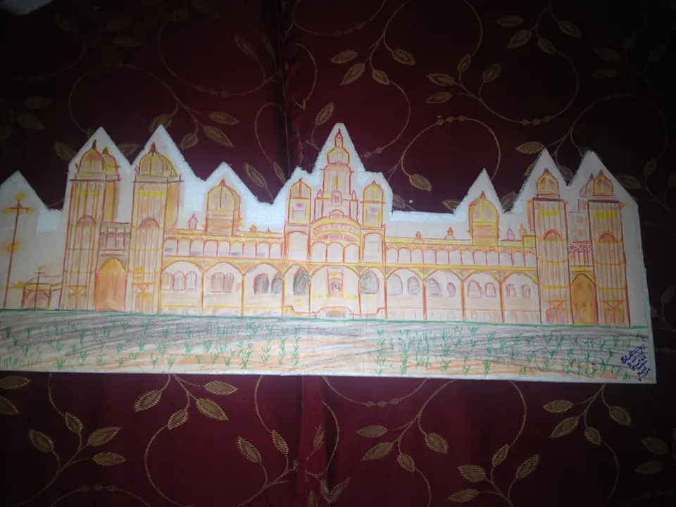 Mysore Palace: colour pencil